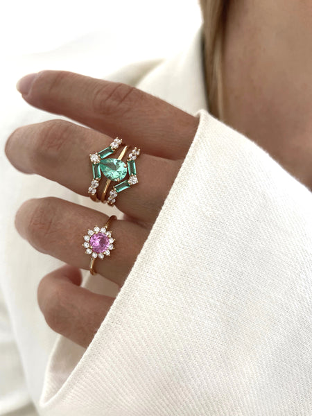 Bague Eclat verte - taille 60
