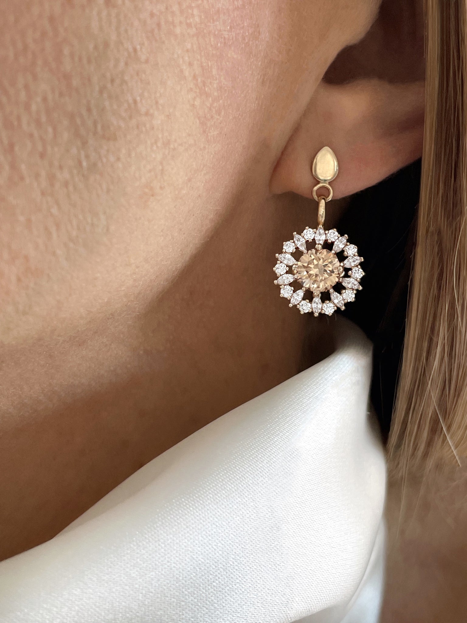 Boucles d'oreilles Féerie champagne