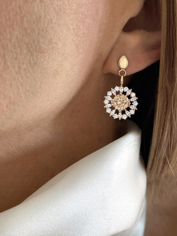 Boucles d'oreilles Féerie champagne