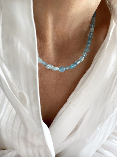 Collier Quiétude aigue-marine