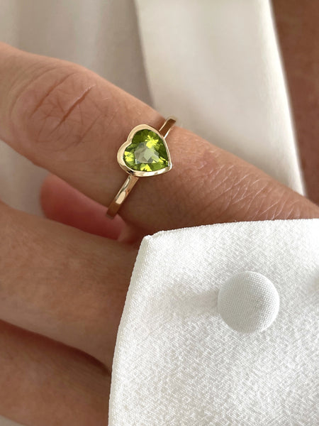 Bague "LE COEUR" péridot