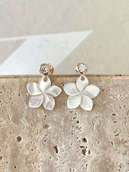 Boucles d'oreilles Flore nacre