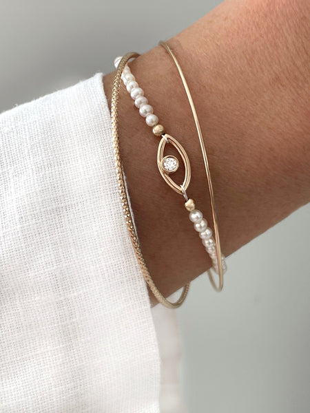 Bracelet porte-bonheur Protection perles d'eau douce